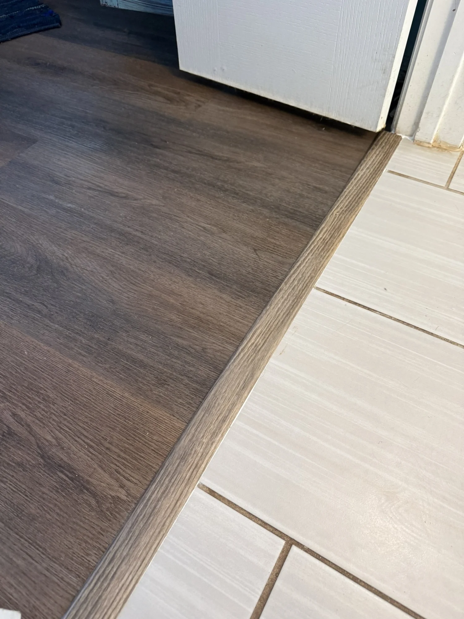 Wood floor transition strip install