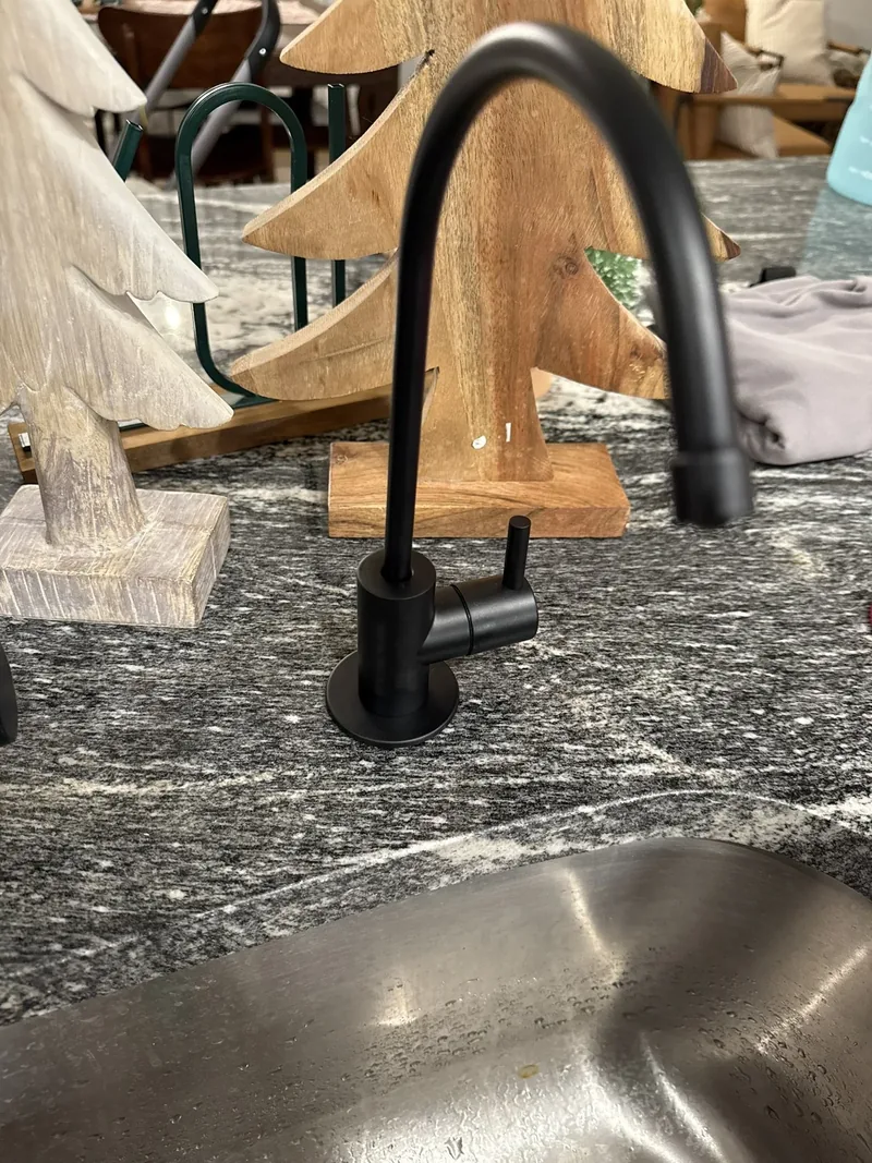 Reverse osmosis faucet installed in a stone counter